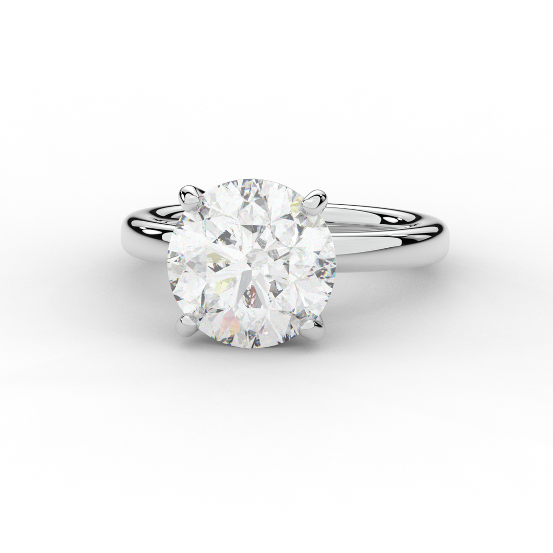 3.05CT.TW ROUND LAB DIAMOND UNDERHALO ENGAGEMENT RING - Nazarelle