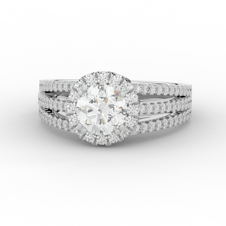 1.95CT.TW ROUND LAB DIAMOND HALO ENGAGEMENT RING - Nazarelle