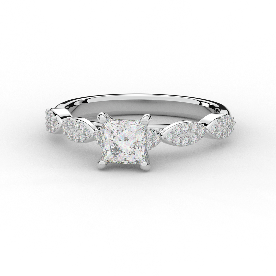 1.20CT.TW PRINCESS LAB DIAMOND SOLITAIRE ENGAGEMENT RING - Nazarelle