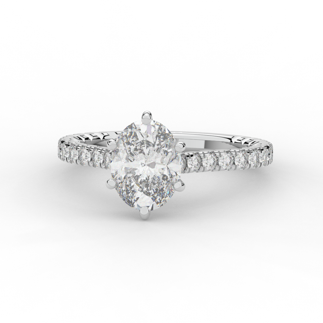 2.00CT.TW OVAL LAB DIAMOND SOLITAIRE ENGAGEMENT RING - Nazarelle