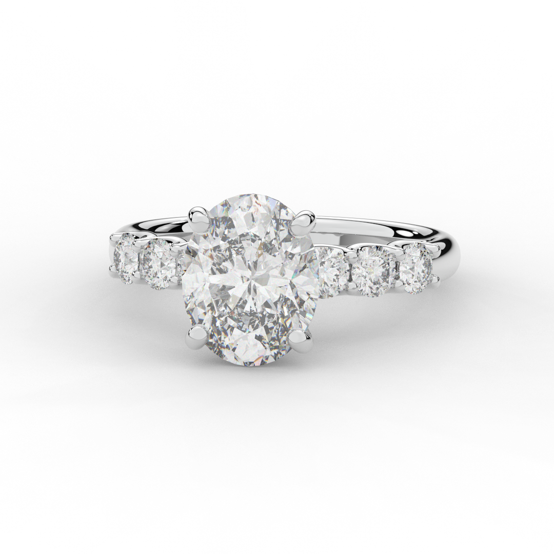 2.60CT.TW OVAL LAB DIAMOND SOLITAIRE ENGAGMENT RING - Nazarelle