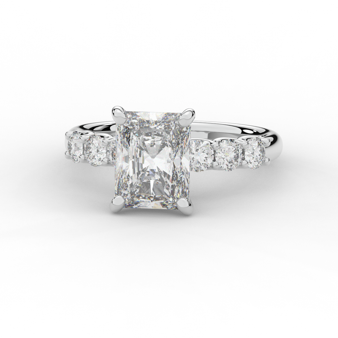 2.60CT.TW RADIANT LAB DIAMOND SOLITAIRE ENGAGEMENT RING - Nazarelle