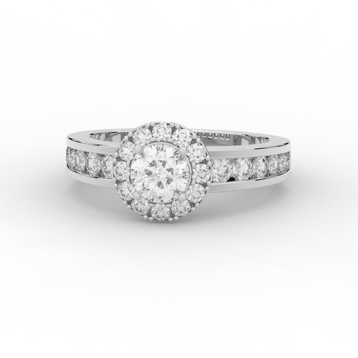 1.75CT.TW ROUND LAB DIAMOND HALO ENGAGEMENT RING - Nazarelle