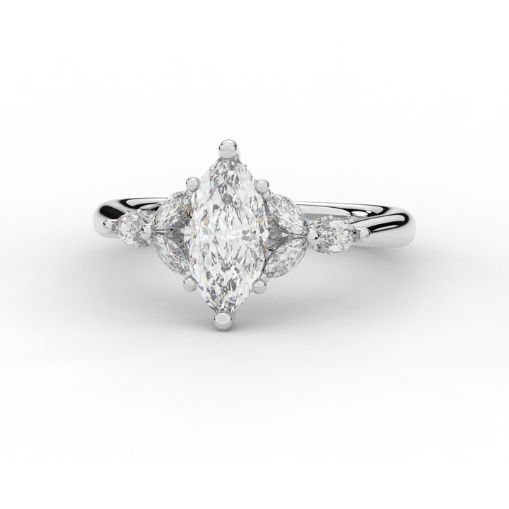 1.50CT.TW MARQUISE LAB DIAMOND ENGAGEMENT RING - Nazarelle