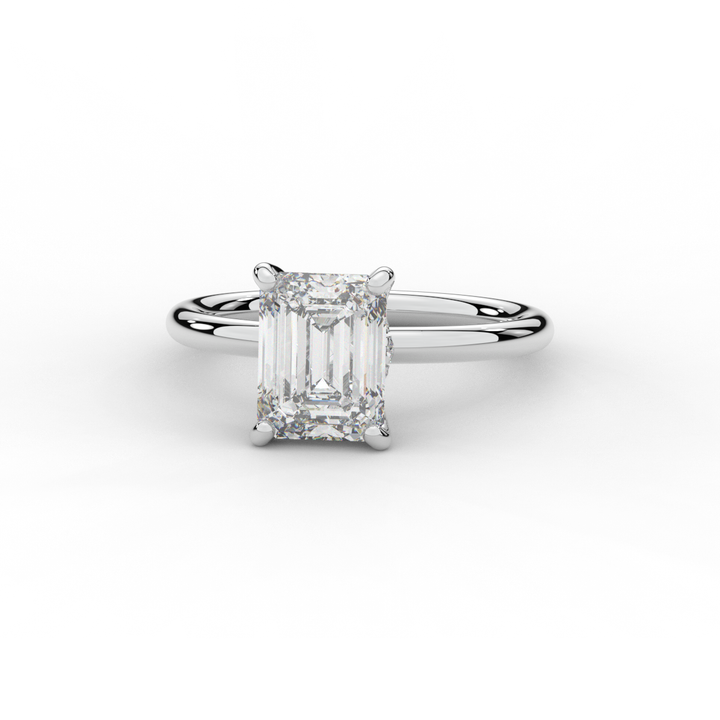 2.05CT.TW EMERALD CUT LAB DIAMOND SOLITAIRE ENGAGEMENT RING - Nazarelle