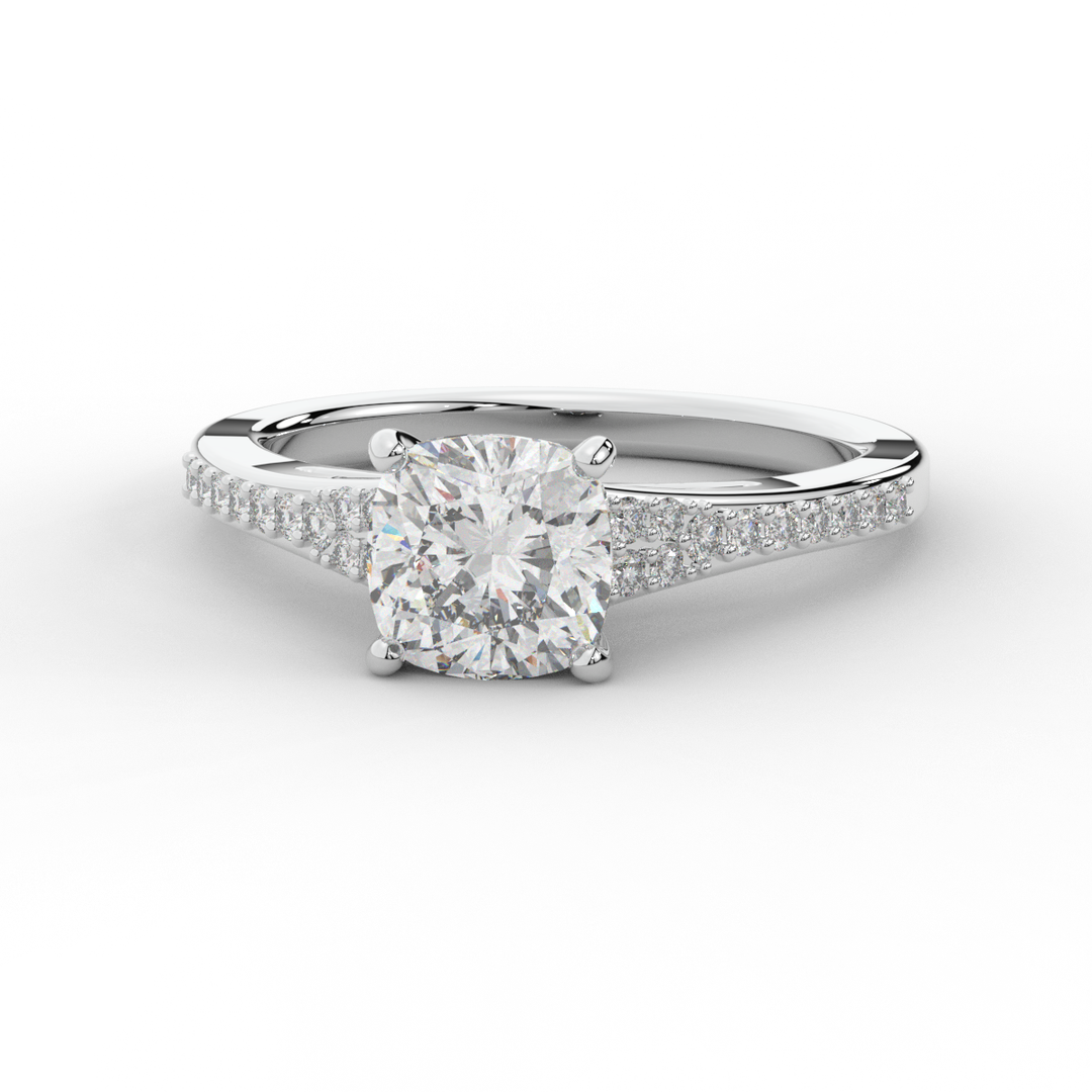 1.65CT.TW CUSHION LAB DIAMOND SOLITAIRE ENGAGEMENT RING - Nazarelle