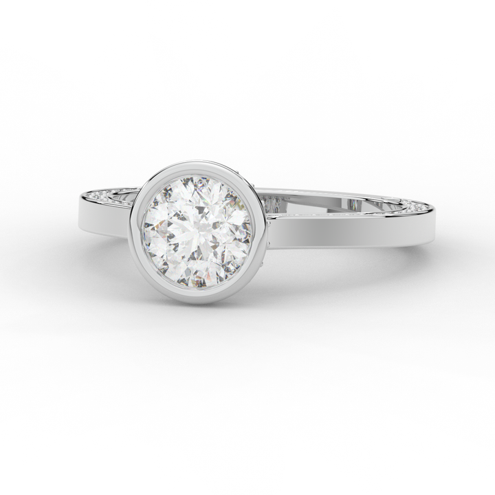 1.40CT.TW ROUND LAB DIAMOND SOLITAIRE ENGAGEMENT RING - Nazarelle