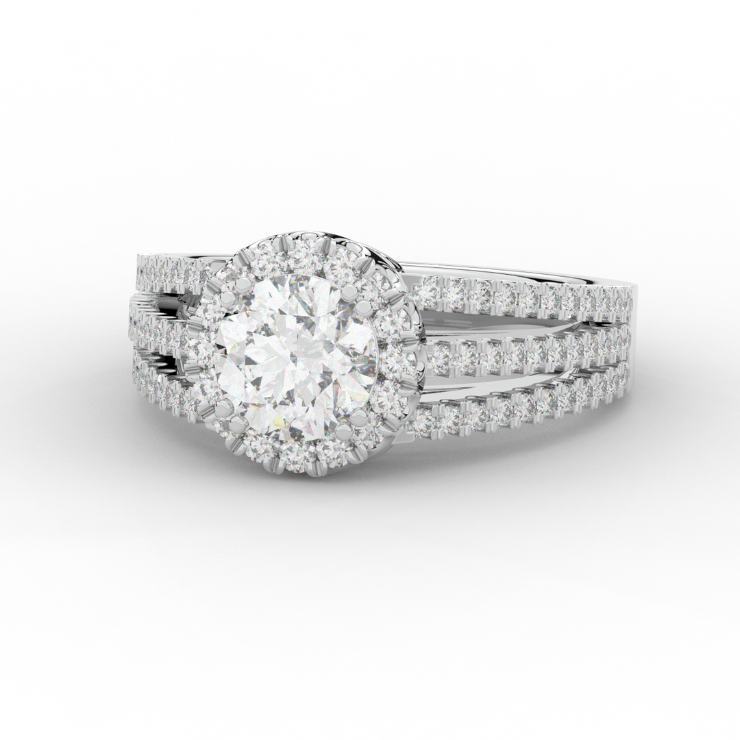 1.95CT.TW ROUND LAB DIAMOND HALO ENGAGEMENT RING - Nazarelle