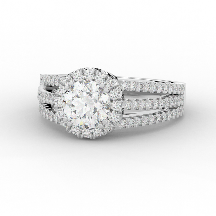 1.95CT.TW ROUND LAB DIAMOND HALO ENGAGEMENT RING - Nazarelle