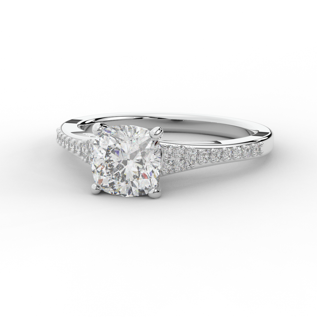 1.65CT.TW CUSHION LAB DIAMOND SOLITAIRE ENGAGEMENT RING - Nazarelle