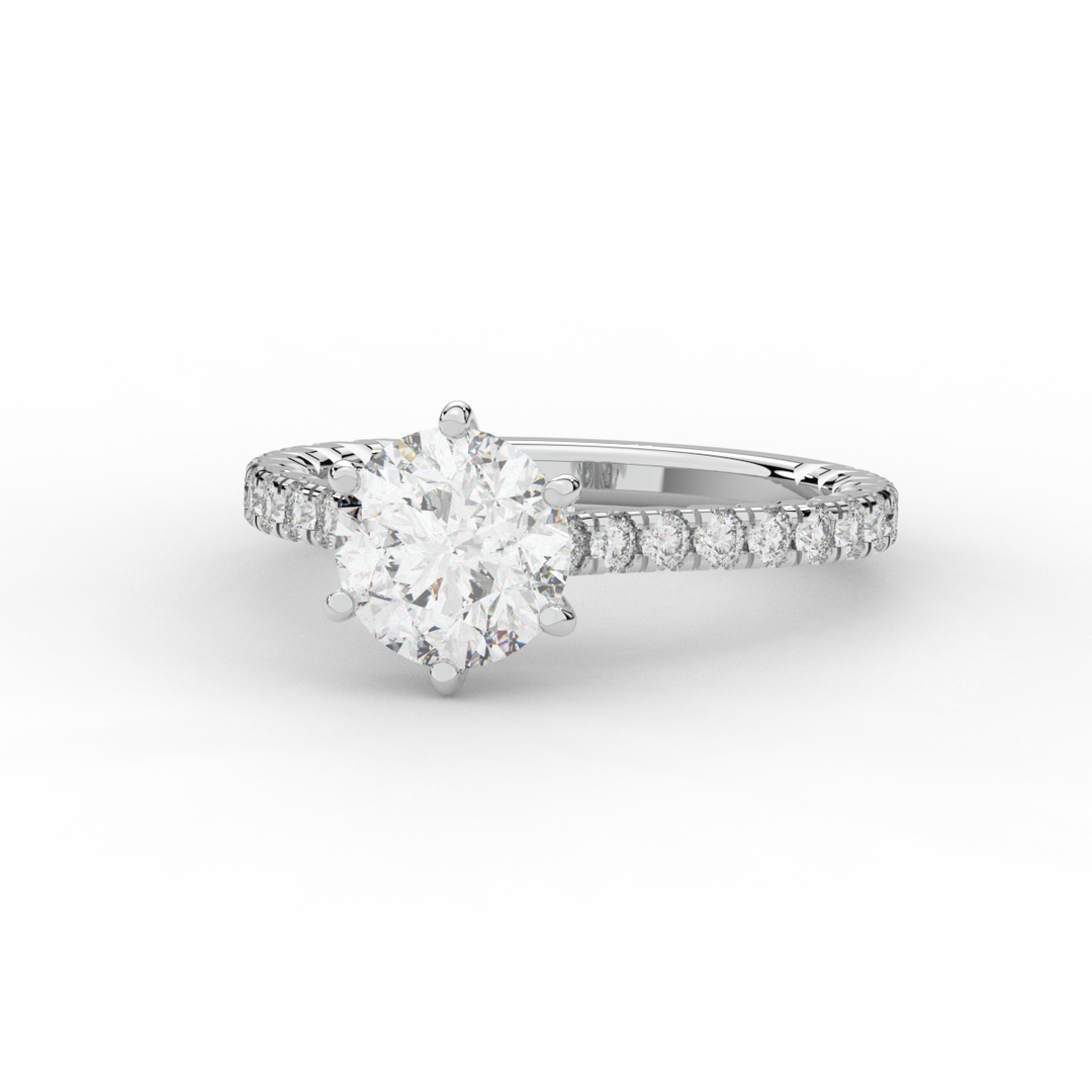 2.00CT.TW ROUND LAB DIAMOND SOLITAIRE ENGAGEMENT RING - Nazarelle