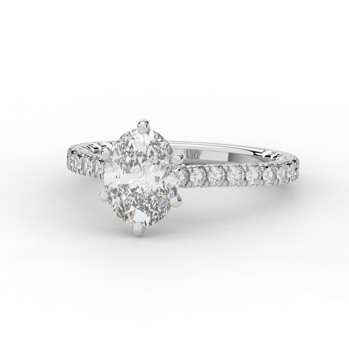 2.00CT.TW OVAL LAB DIAMOND SOLITAIRE ENGAGEMENT RING