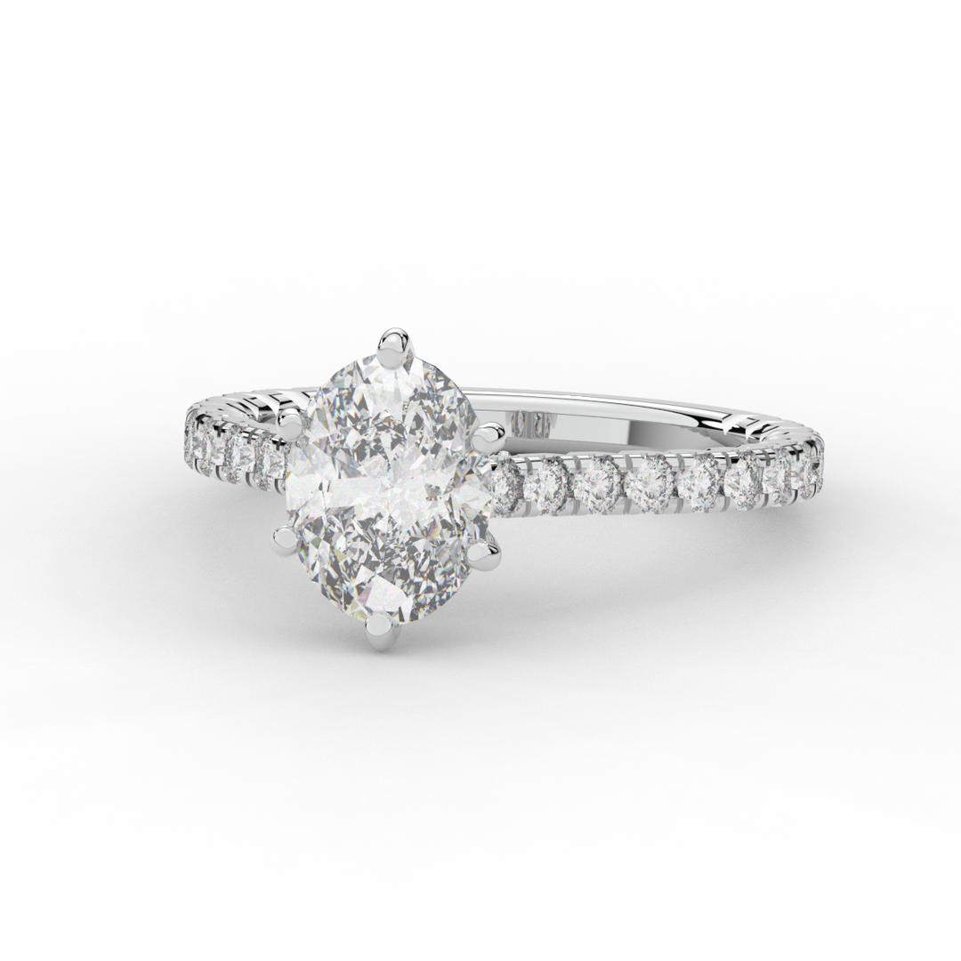 2.00CT.TW OVAL LAB DIAMOND SOLITAIRE ENGAGEMENT RING - Nazarelle