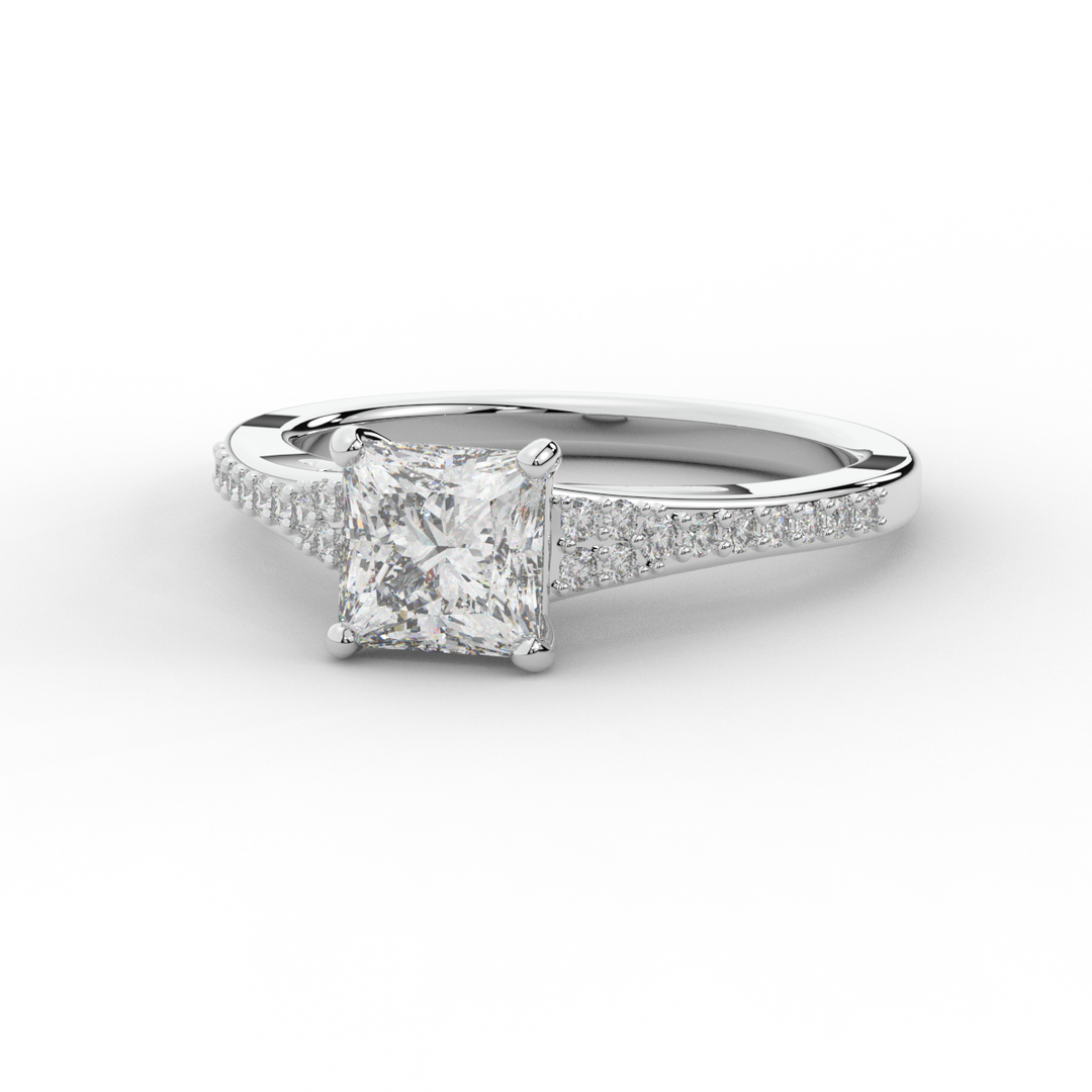 1.40CT.TW PRINCESS LAB DIAMOND SOLITAIRE ENGAGEMENT RING - Nazarelle