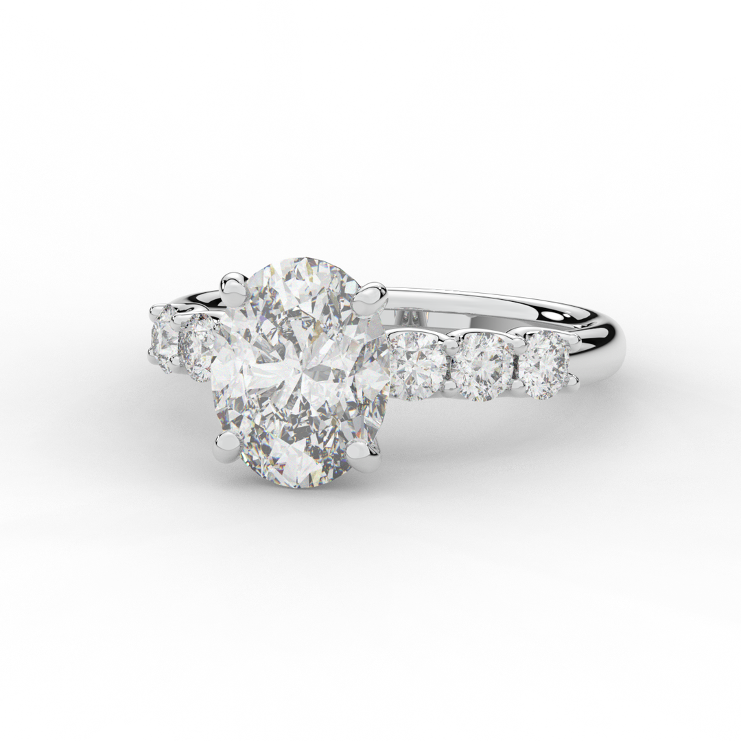 2.60CT.TW OVAL LAB DIAMOND SOLITAIRE ENGAGMENT RING - Nazarelle