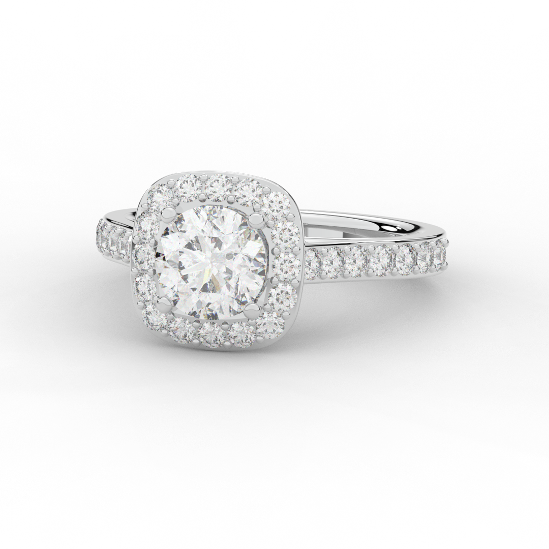 2.25CT.TW ROUND LAB DIAMOND HALO ENGAGEMENT RING - Nazarelle