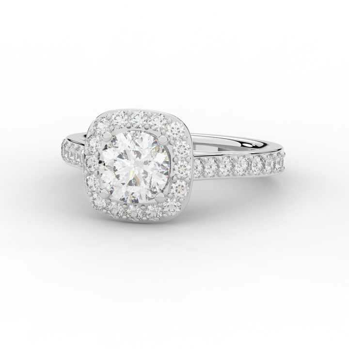 2.25CT.TW ROUND LAB DIAMOND HALO ENGAGEMENT RING - Nazarelle