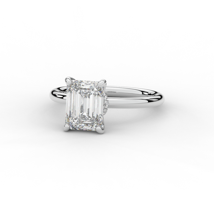 2.05CT.TW EMERALD CUT LAB DIAMOND SOLITAIRE ENGAGEMENT RING - Nazarelle