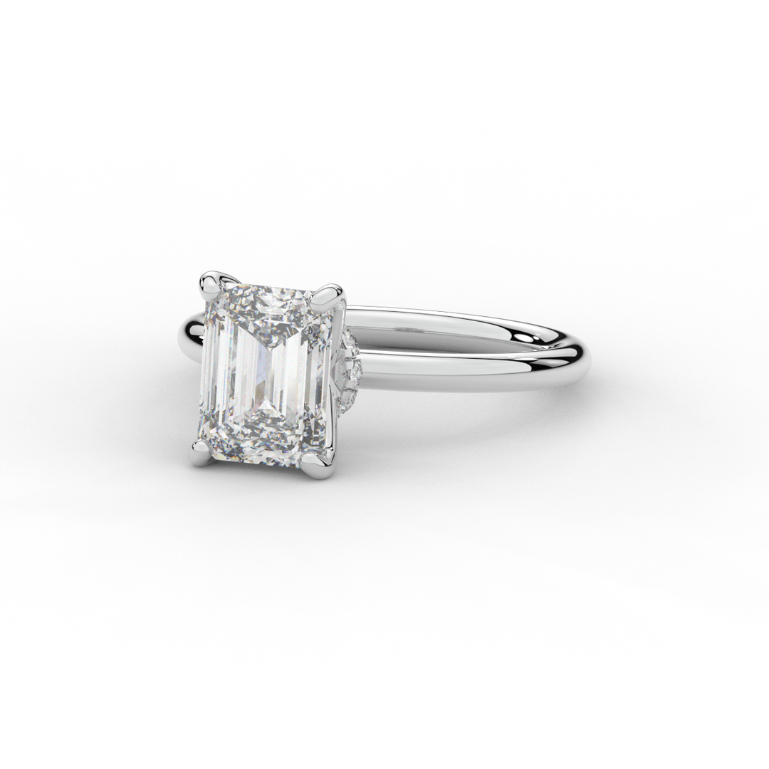 2.05CT.TW EMERALD CUT LAB DIAMOND SOLITAIRE ENGAGEMENT RING - Nazarelle