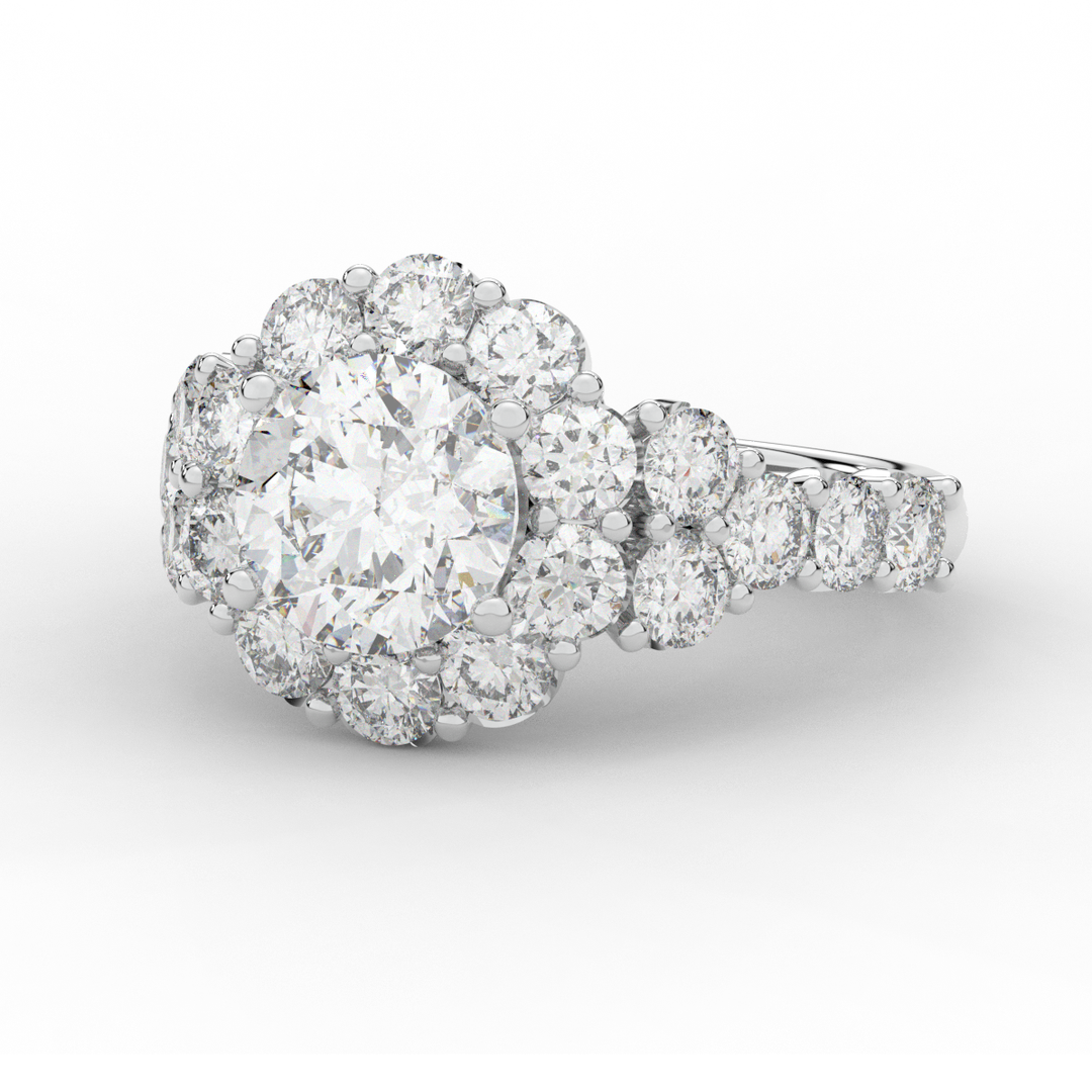 4.75CT.TW ROUND LAB DIAMOND HALO ENGAGEMENT RING - Nazarelle