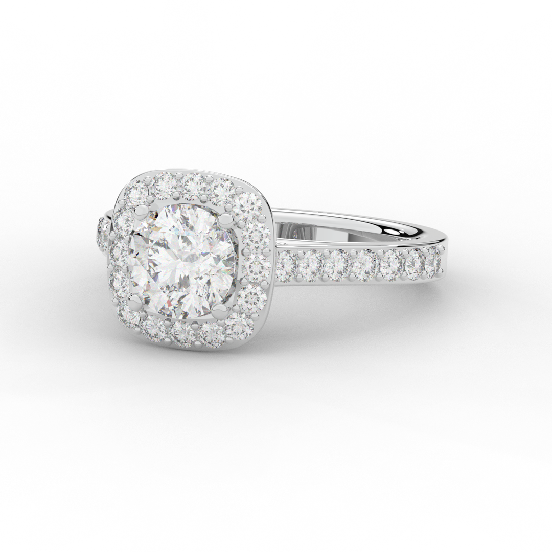 2.25CT.TW ROUND LAB DIAMOND HALO ENGAGEMENT RING - Nazarelle