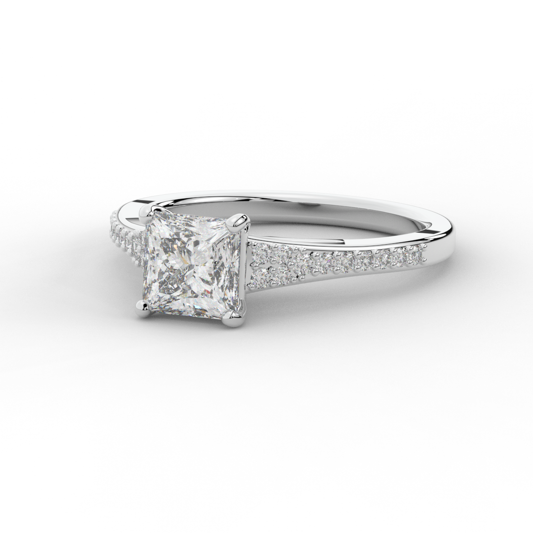 1.40CT.TW PRINCESS LAB DIAMOND SOLITAIRE ENGAGEMENT RING - Nazarelle