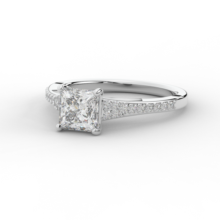 1.40CT.TW PRINCESS LAB DIAMOND SOLITAIRE ENGAGEMENT RING - Nazarelle