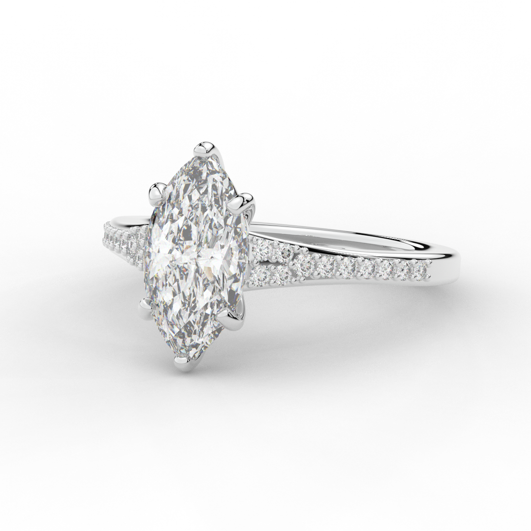 1.90CT.TW MARQUISE LAB DIAMOND SOLITAIRE ENGAGEMENT RING - Nazarelle