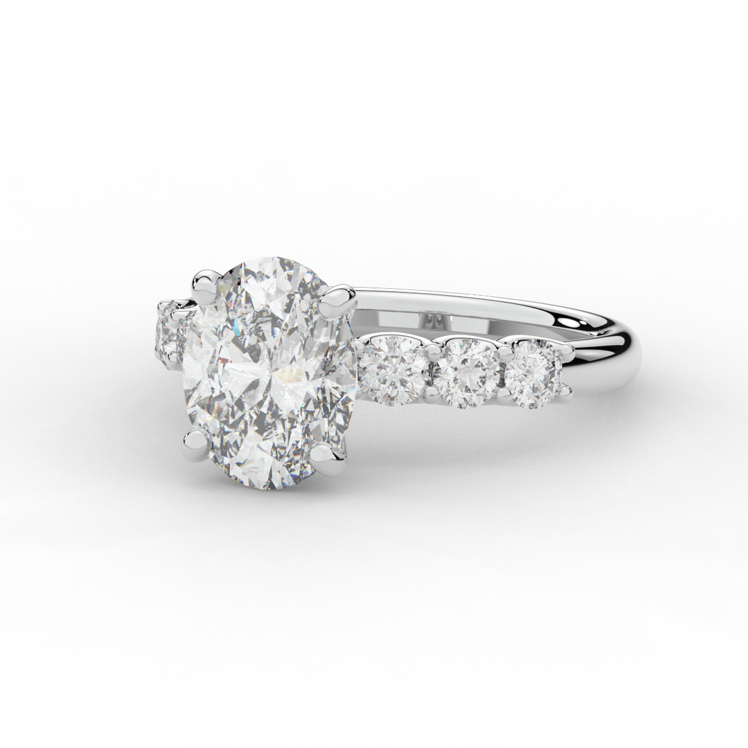 2.60CT.TW OVAL LAB DIAMOND SOLITAIRE ENGAGMENT RING - Nazarelle