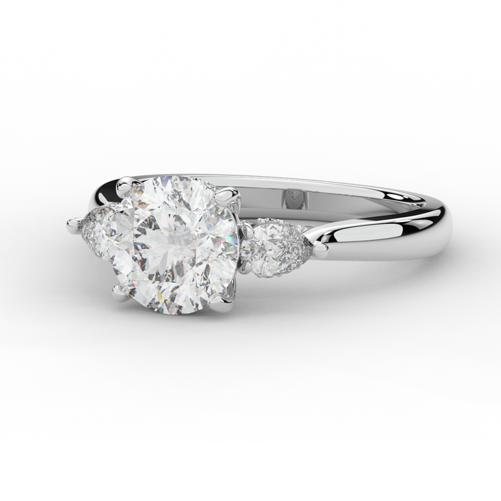 2.40CT.TW ROUND LAB DIAMOND 3 STONE ENGAGEMENT RING - Nazarelle