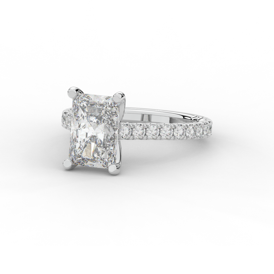 4.25CT.TW RADIANT LAB DIAMOND SOLITAIRE ENGAGEMENT RING - Nazarelle