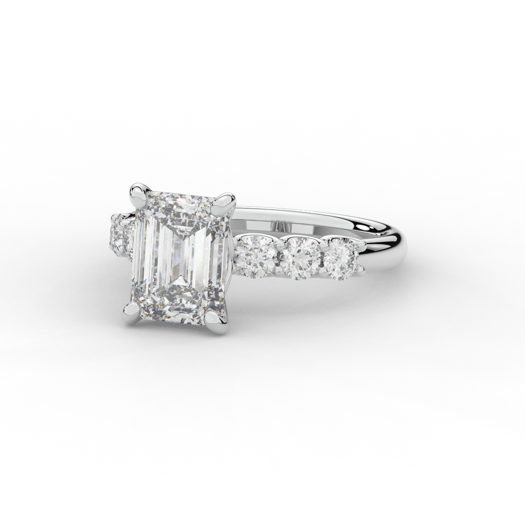 2.60CT.TW EMERALD CUT LAB DIAMOND SOLITAIRE ENGAGEMENT RING - Nazarelle