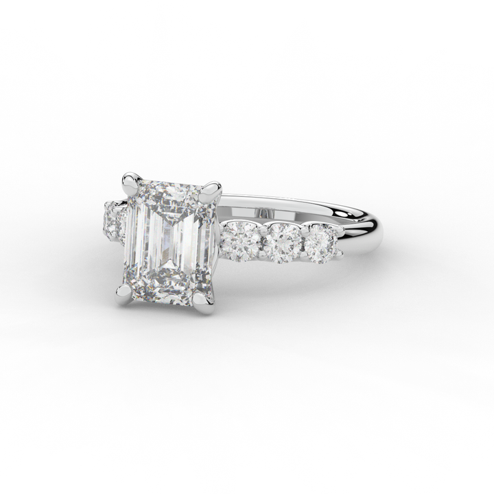 2.60CT.TW EMERALD CUT LAB DIAMOND SOLITAIRE ENGAGEMENT RING - Nazarelle