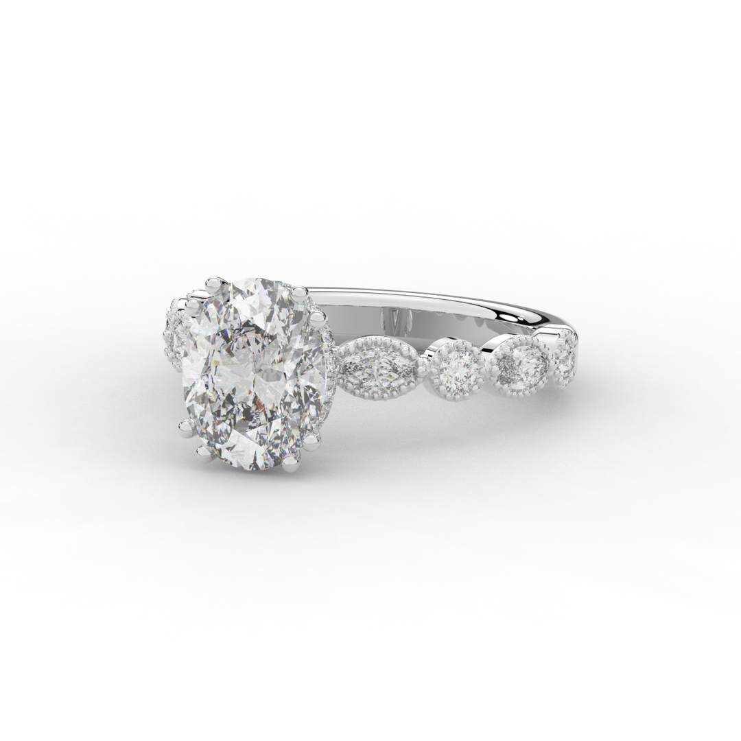 3.60CT.TW OVAL LAB DIAMOND SOLITAIRE ENGAGEMENT RING - Nazarelle