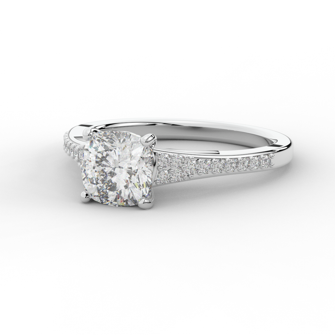 1.65CT.TW CUSHION LAB DIAMOND SOLITAIRE ENGAGEMENT RING - Nazarelle