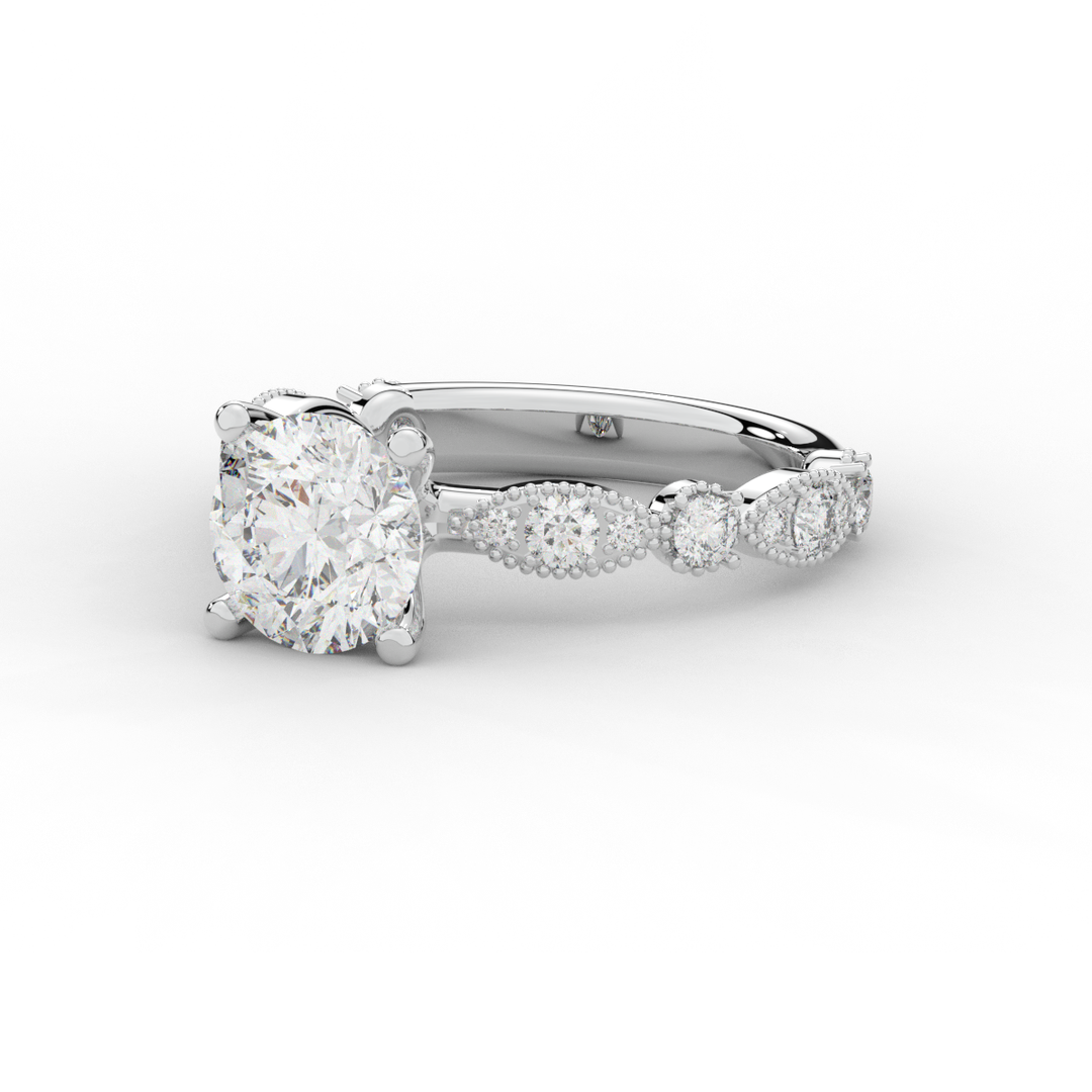 2.50CT.TW ROUND LAB DIAMOND SOLITAIRE ENGAGEMENT RING - Nazarelle