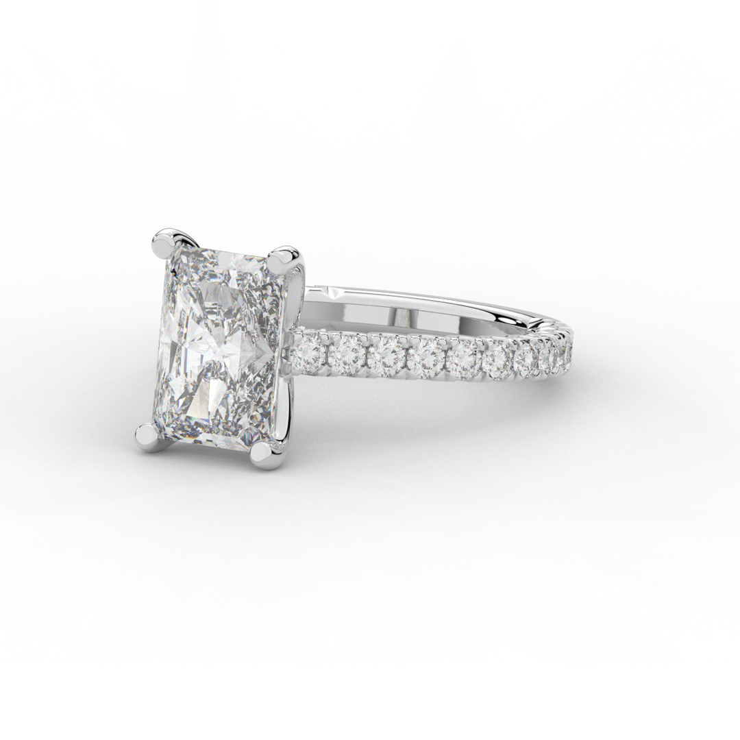 4.25CT.TW RADIANT LAB DIAMOND SOLITAIRE ENGAGEMENT RING - Nazarelle