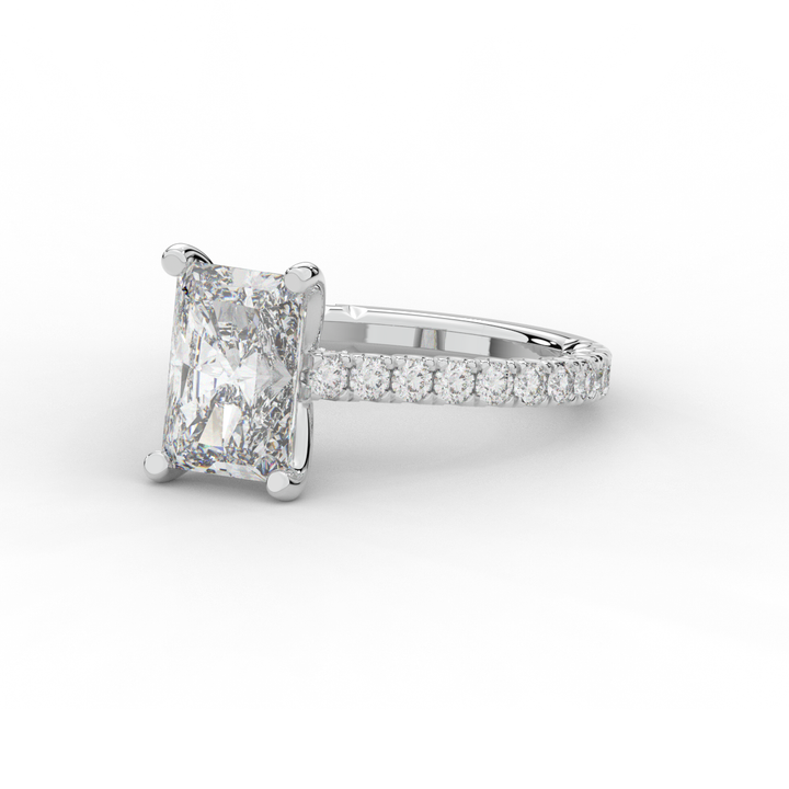 4.25CT.TW RADIANT LAB DIAMOND SOLITAIRE ENGAGEMENT RING - Nazarelle