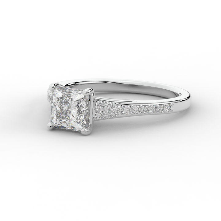 1.40CT.TW PRINCESS LAB DIAMOND SOLITAIRE ENGAGEMENT RING - Nazarelle