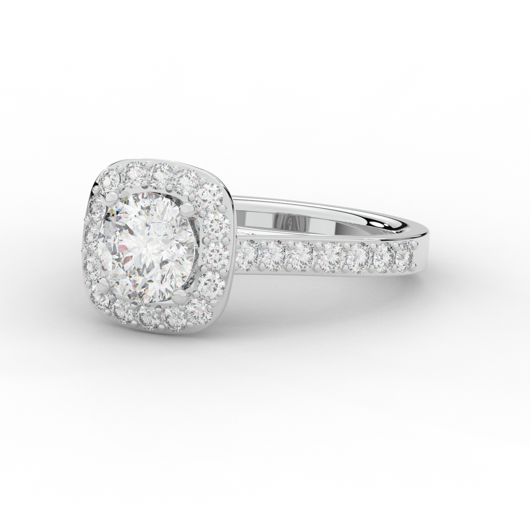 2.25CT.TW ROUND LAB DIAMOND HALO ENGAGEMENT RING - Nazarelle