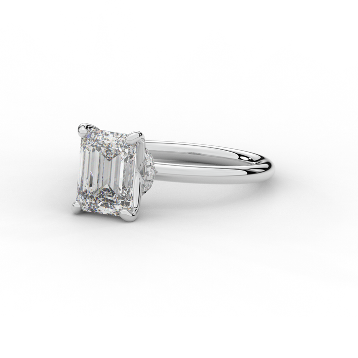 2.05CT.TW EMERALD CUT LAB DIAMOND SOLITAIRE ENGAGEMENT RING - Nazarelle