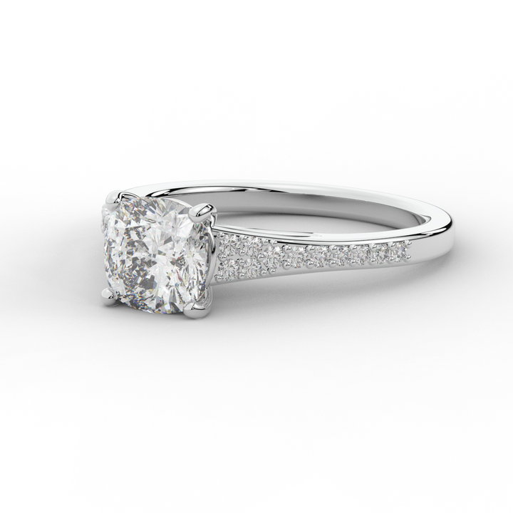 1.65CT.TW CUSHION LAB DIAMOND SOLITAIRE ENGAGEMENT RING - Nazarelle