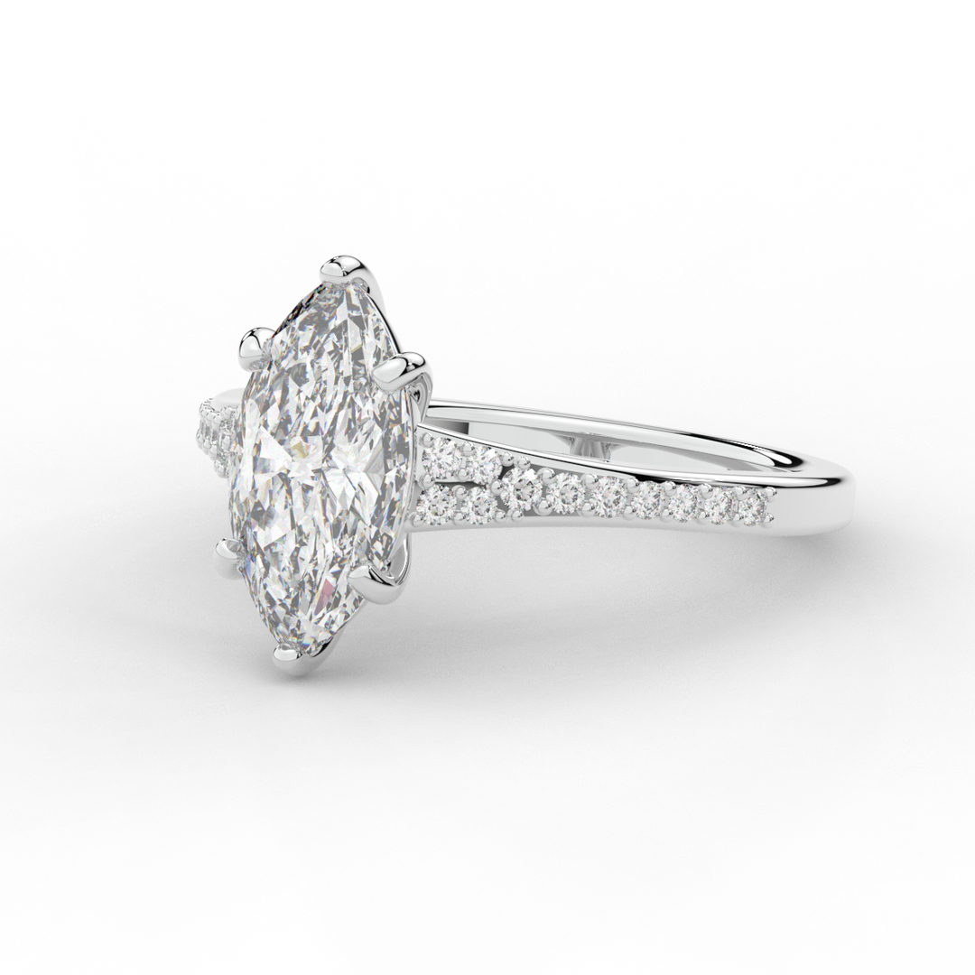 1.90CT.TW MARQUISE LAB DIAMOND SOLITAIRE ENGAGEMENT RING - Nazarelle