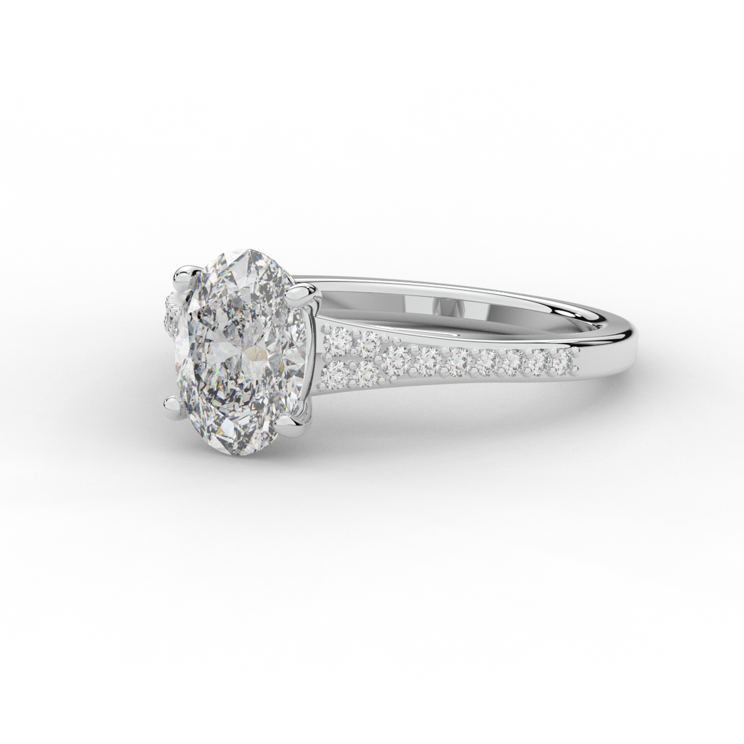 1.65CT.TW OVAL LAB DIAMOND SOLITAIRE ENGAGEMENT RING - Nazarelle