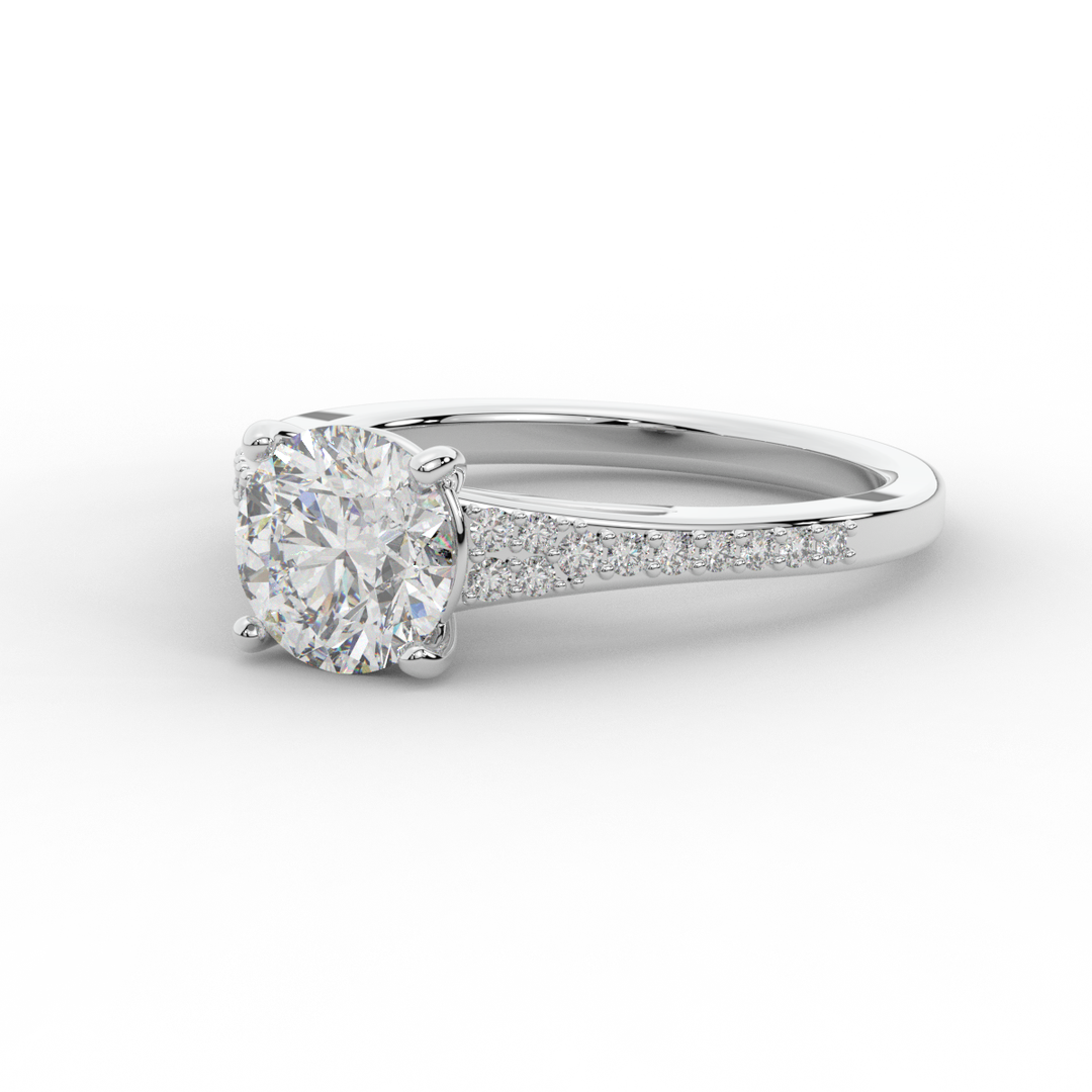 1.65CT.TW ROUND LAB DIAMOND SOLITAIRE ENGAGEMENT RING - Nazarelle