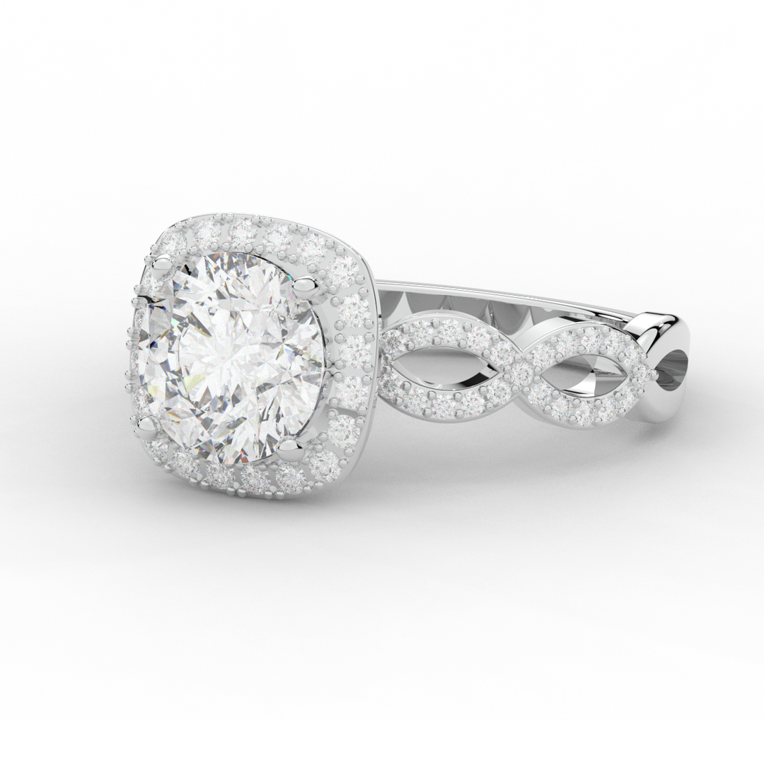 2.35CT.TW ROUND LAB DIAMOND HALO ENGAGEMENT RING - Nazarelle