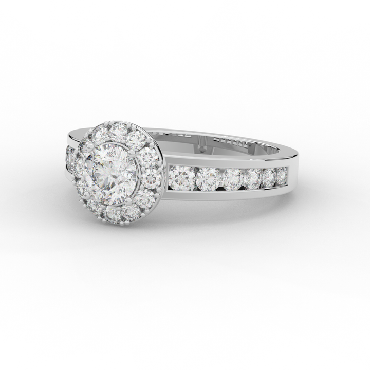 1.75CT.TW ROUND LAB DIAMOND HALO ENGAGEMENT RING - Nazarelle