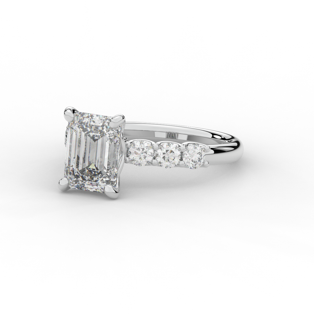 2.60CT.TW EMERALD CUT LAB DIAMOND SOLITAIRE ENGAGEMENT RING - Nazarelle