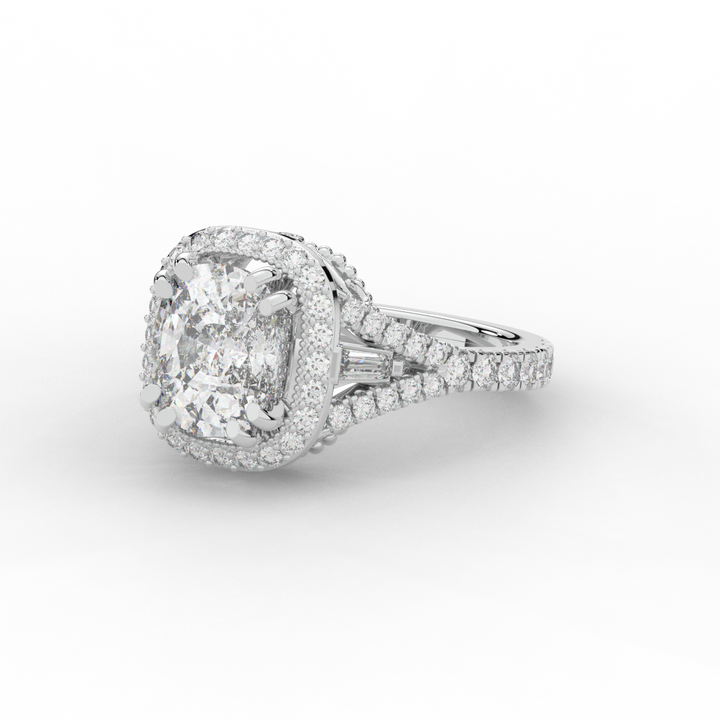 2.50CT.TW CUSHION LAB DIAMOND HALO ENGAGEMENT RING - Nazarelle