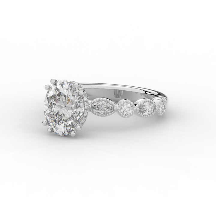 3.60CT.TW OVAL LAB DIAMOND SOLITAIRE ENGAGEMENT RING - Nazarelle